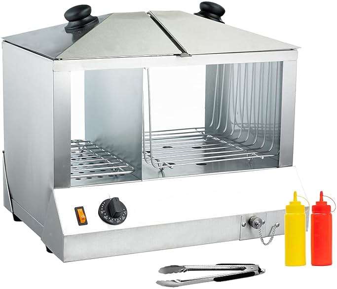 Commercial Hot Dog Machine With Bun Steamer Hotdogs Food Display Warmer Electric Portable (100 hotdogs,48 buns) - Image 1