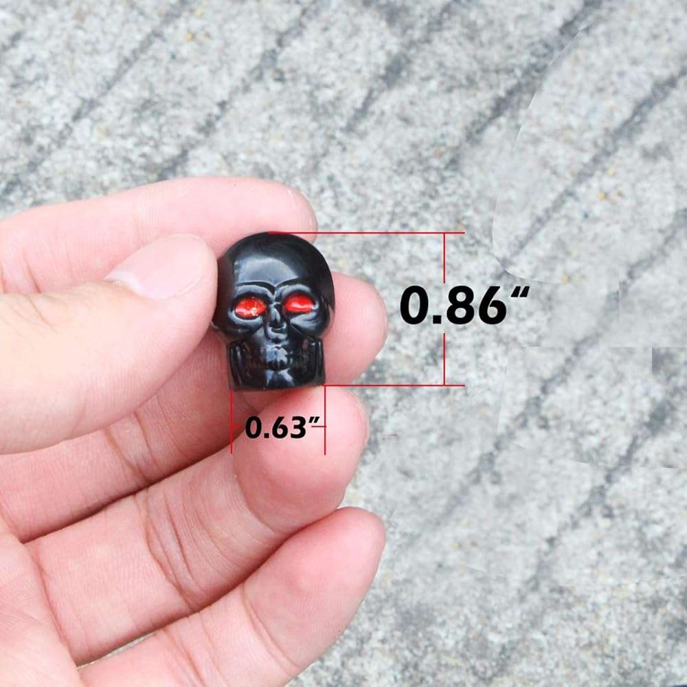 Dsycar Black Tire Valve Stem Caps, 10 Pack Skull Style Valve Caps, Antirust Copper Liner Tire Caps, Universal for Cars, SUVs, Bike, Trucks and Motorcycles Black - Image 5