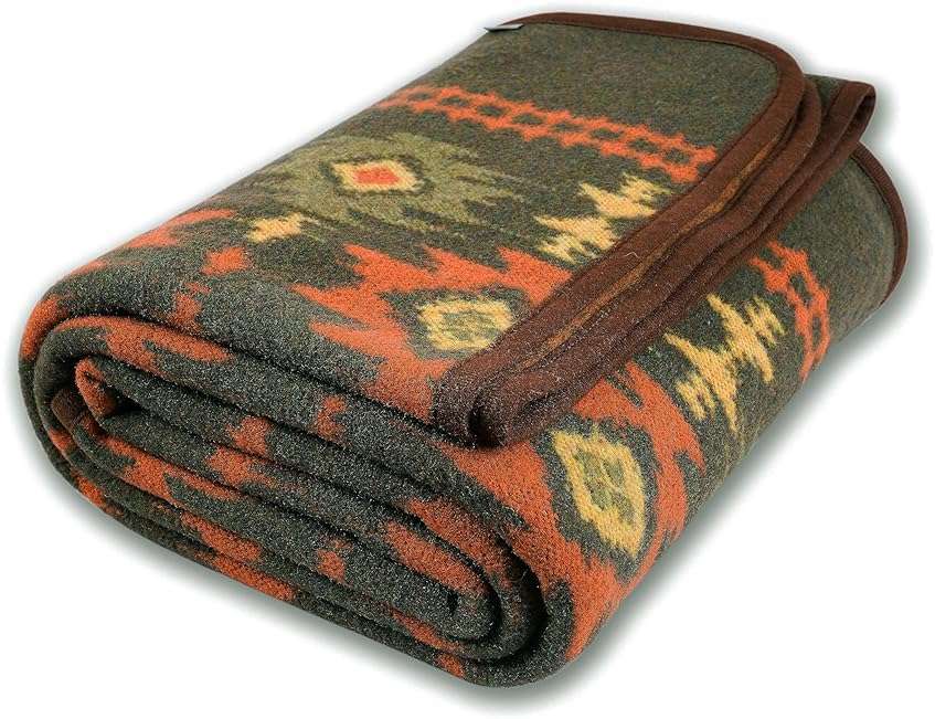 ACUSHLA Merino Wool Blanket - Warm Thick Washable Large Bed Couch Outdoor Camping Sleeping Throw Blanket All Seasons, Myers Green 79x63 - Image 1