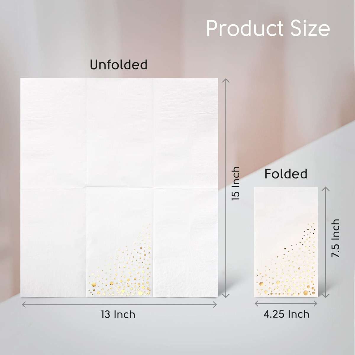 Stylish Gold Dinner Napkins, 100 White and Gold Napkins, Disposable Party Napkins, 7.5x4.25 Inch Wedding Napkins for Reception, 3-Ply Dinner Napkins, Disposable Napkins for Party, Gold Paper Napkins - Image 3