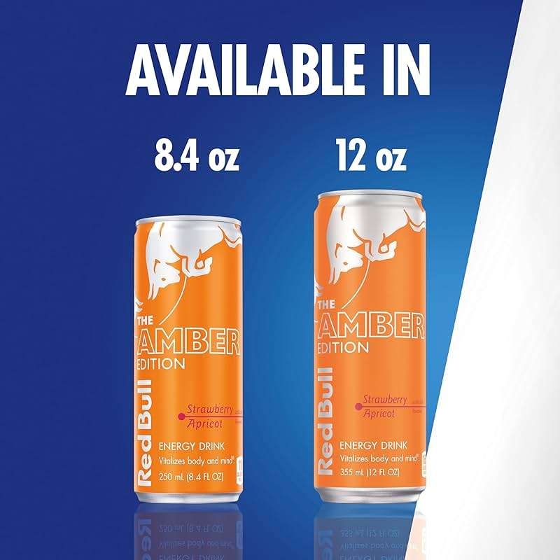 Red Bull Amber Edition Energy Drink, Strawberry Apricot, with 114mg Caffeine plus Taurine & B Vitamins, 12 Fl Oz, Pack of 24 Cans - Image 7