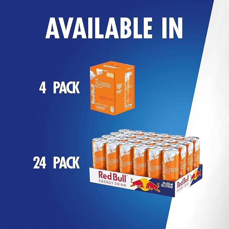 Red Bull Amber Edition Energy Drink, Strawberry Apricot, with 114mg Caffeine plus Taurine & B Vitamins, 12 Fl Oz, Pack of 24 Cans - Image 8