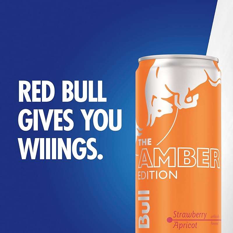Red Bull Amber Edition Energy Drink, Strawberry Apricot, with 114mg Caffeine plus Taurine & B Vitamins, 12 Fl Oz, Pack of 24 Cans - Image 9