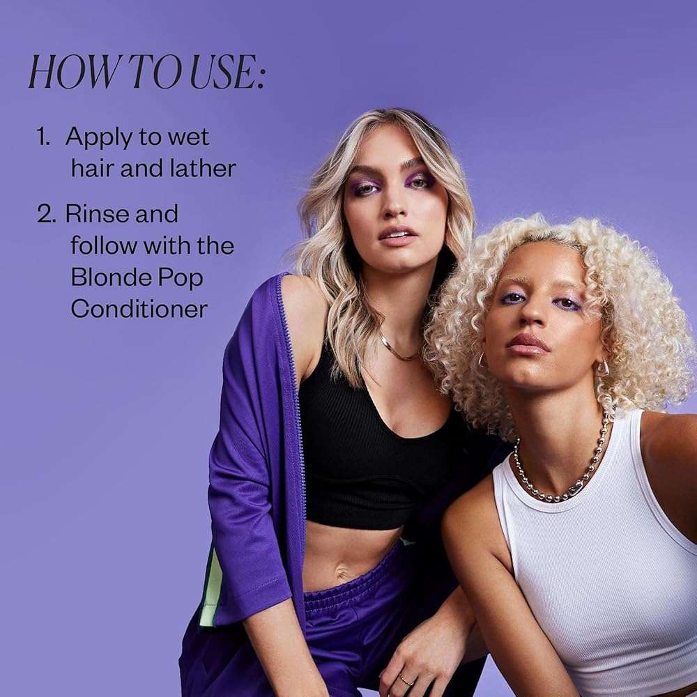 IGK BLONDE POP Purple Shampoo | Neutralizes Brass + Brightens Blonde | Toning Shampoo for Highlighted, Bleached & Color-Treated Hair | Vegan + Cruelty Free | 8 Oz - Image 7