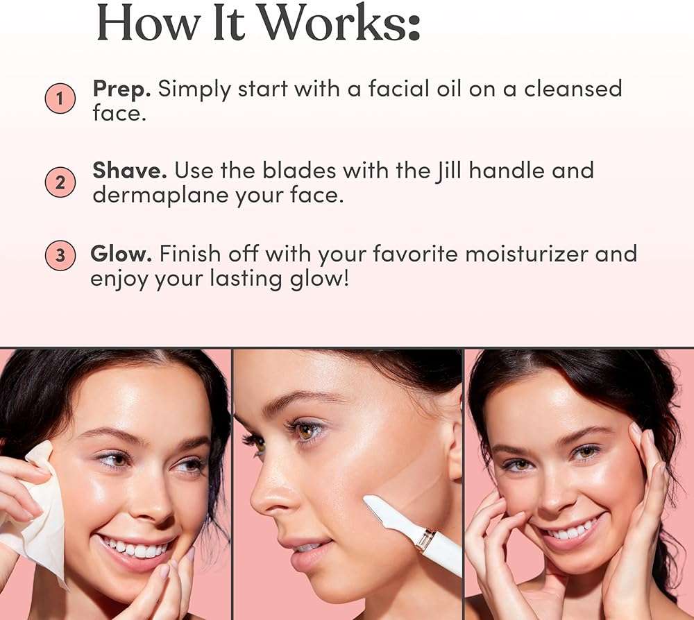 Jill Dermaplane Razor Refills for Women – 8 Single-Use Face Razor Blades for Facial Hair Removal & Exfoliation – Fits Jill V1 Dermaplaner Only (Not Compatible with V2 Kit) - Image 5