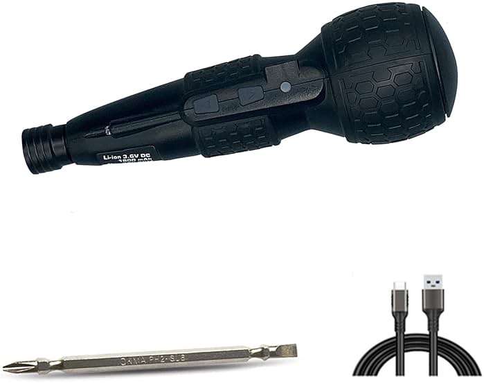 SHENHAOXU 3.6V Cordless Electric Screwdriver Rechargeable portable Mini Rotary Home Gadget，Automatic Manual all in one with LED Light and USB-C Charging Cable BLACK - Image 1