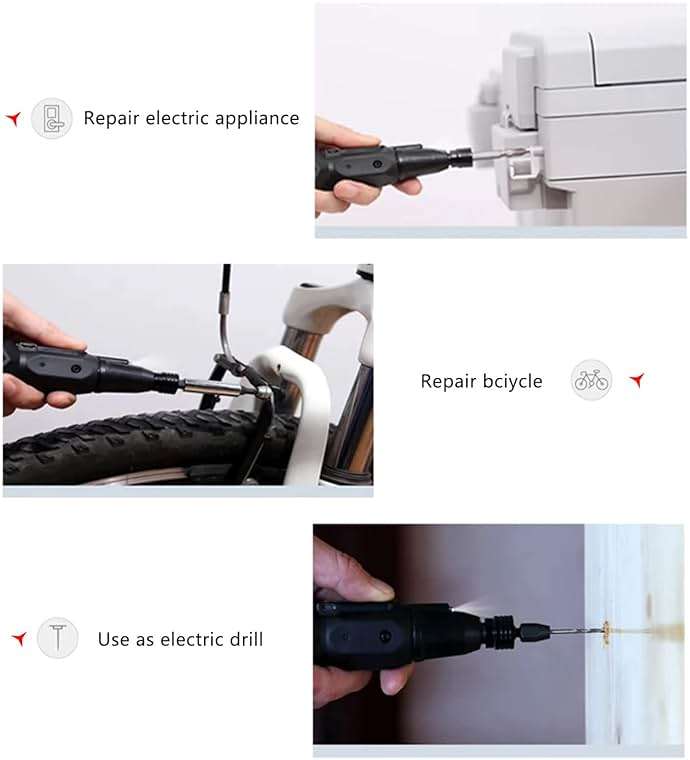 SHENHAOXU 3.6V Cordless Electric Screwdriver Rechargeable portable Mini Rotary Home Gadget，Automatic Manual all in one with LED Light and USB-C Charging Cable BLACK - Image 6
