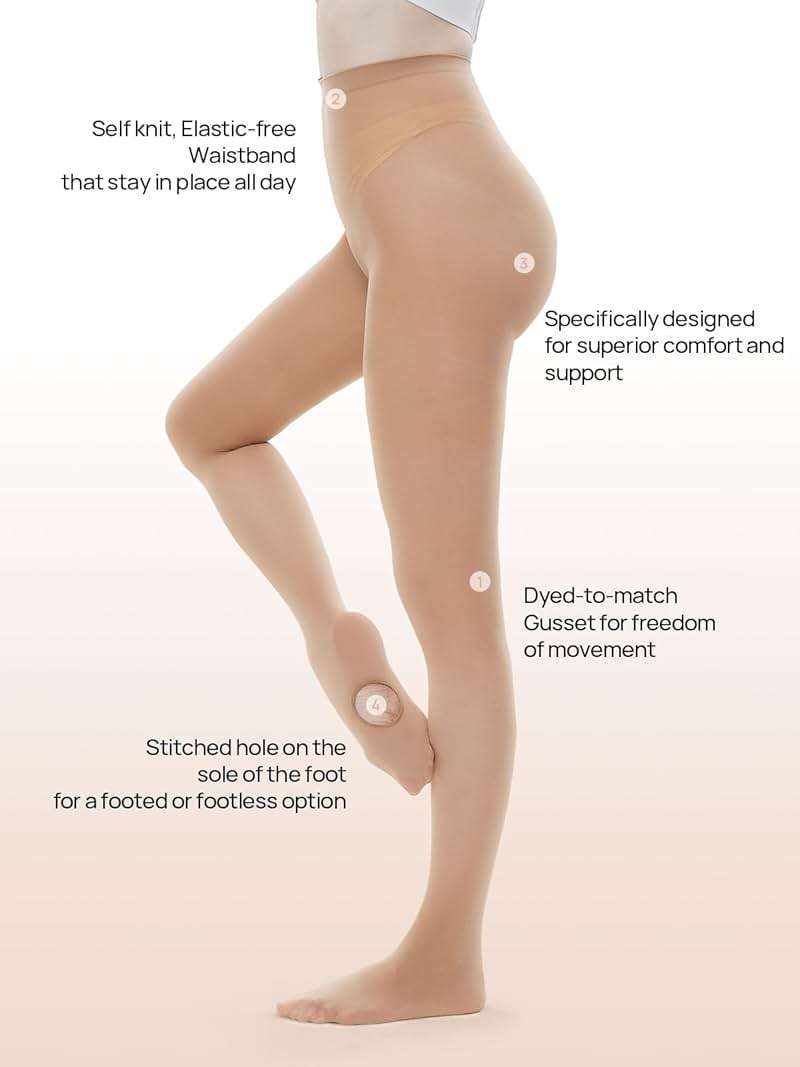 MANZI Dance Tights for Women Solid Color Ballet Tights Comfortable Convertible Opaque Tights Pack of 3 - Image 2