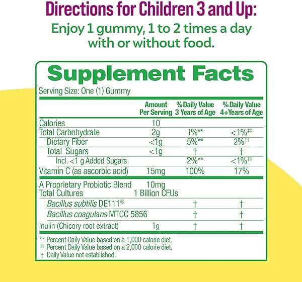 Culturelle Daily Probiotic For Kids + Veggie Fiber Gummies (Ages 3+) - 60 Count - Digestive Health & Immune Support – Berry Flavor with a Vitamin C Boost - Image 3