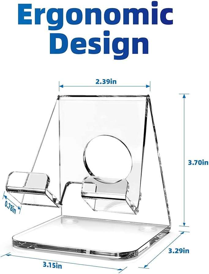 TOPGO Acrylic Cell Phone Stand, Clear Phone Holder for Office Desk, Vanity, Kitchen, Bedside Table, Compatible with iPhone 17/Smartphones/iPad/Switch/Kindle, Office Desk Accessories - Image 7