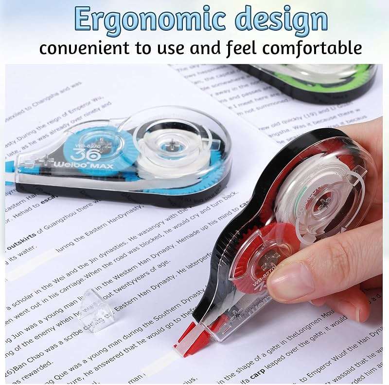 Mimorou 54 Pack Correction Tape Bulk White Correctional Fluid Tape Easy to Use Applicator Corrector Correct Wrong Writing Eraser for Office Education Supplies, 20 Feet - Image 6