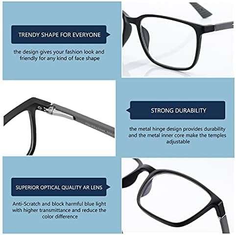 BLUEMOKY Blue Light Reading Glasses for Men,Sport Square Frame Readers, Anti Glare Computer Glasses - Image 5