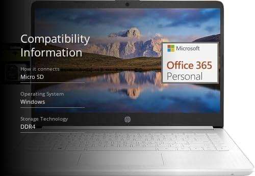 HP 14" Ultral Light Laptop for Students and Business, Intel Quad-Core, 8GB RAM, 192GB Storage(64GB eMMC+128GB Ghost Manta SD Card), 1 Year Office 365, USB C, Win 11 S - Image 3