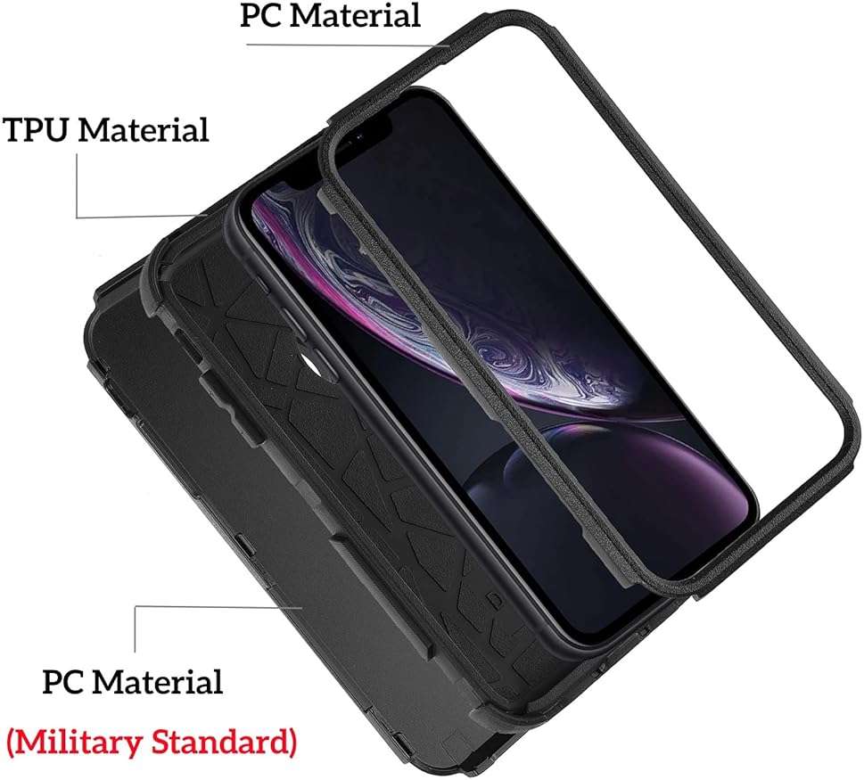 Co-Goldguard Case for iPhone XR, [3-Layer][Shockproof] [Dropproof] for iPhone XR Phone Case, Heavy Duty Protection Case for iPhone XR, 6.1 inch (Black) - Image 4