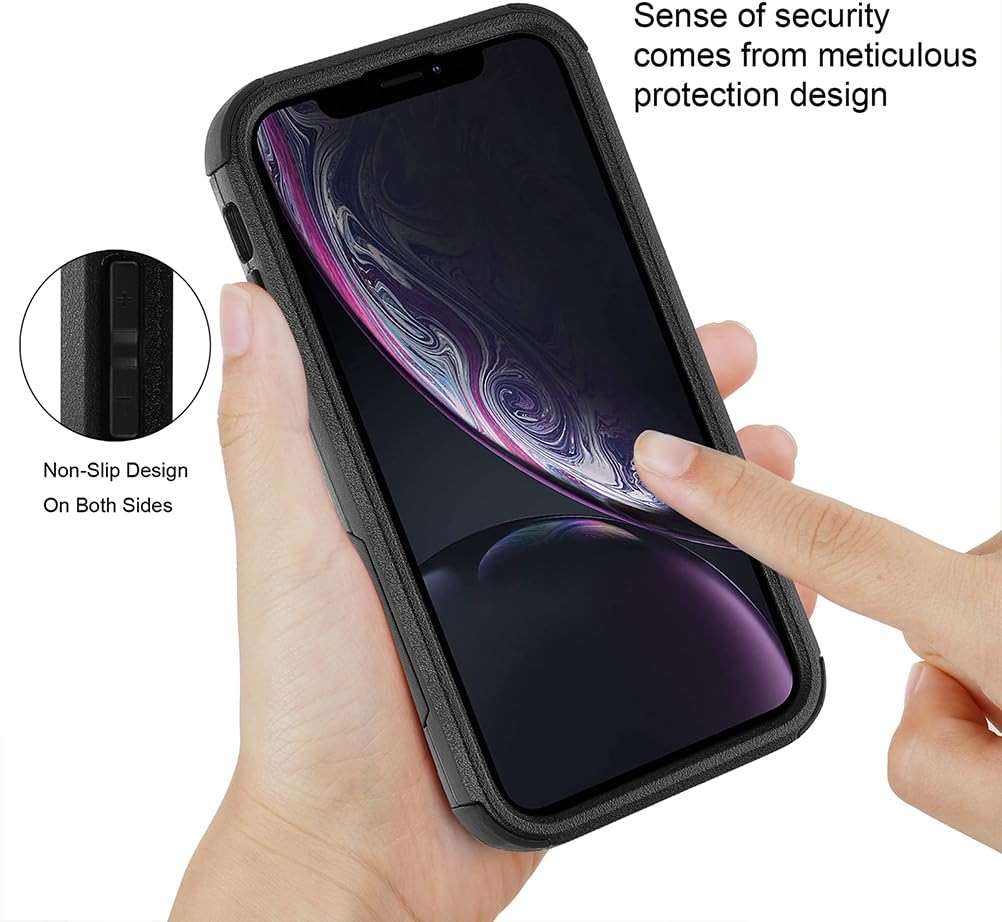 Co-Goldguard Case for iPhone XR, [3-Layer][Shockproof] [Dropproof] for iPhone XR Phone Case, Heavy Duty Protection Case for iPhone XR, 6.1 inch (Black) - Image 5