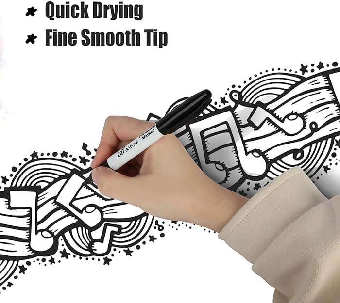 Buecs Permanent Markers, 128 Count Black Permanent Markers, Fine Point, Waterproof & Smear Proof Markers, Quick Drying, Office Supplies for School, Office, Home - Image 5