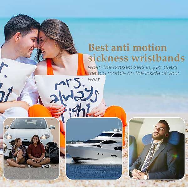 Yinkin 2 Pcs Anti Nausea Wristband Sea Sickness Relief Motion Wristbands Acupressure Bracelet for Car sickness Travel Push Bead into Wrist, Helps Vertigo, Relieves Dizziness - Image 7