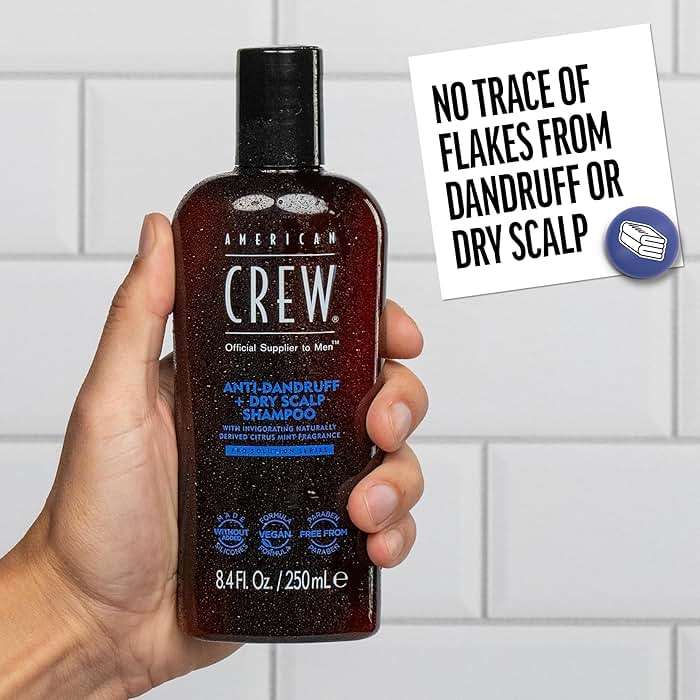American Crew Anti-Dandruff + Dry Scalp Shampoo for Men, Vegan Formula, Soothes Itch & Eliminates Flakes, Citrus Mint Scent, 8.4 Fl Oz - Image 4