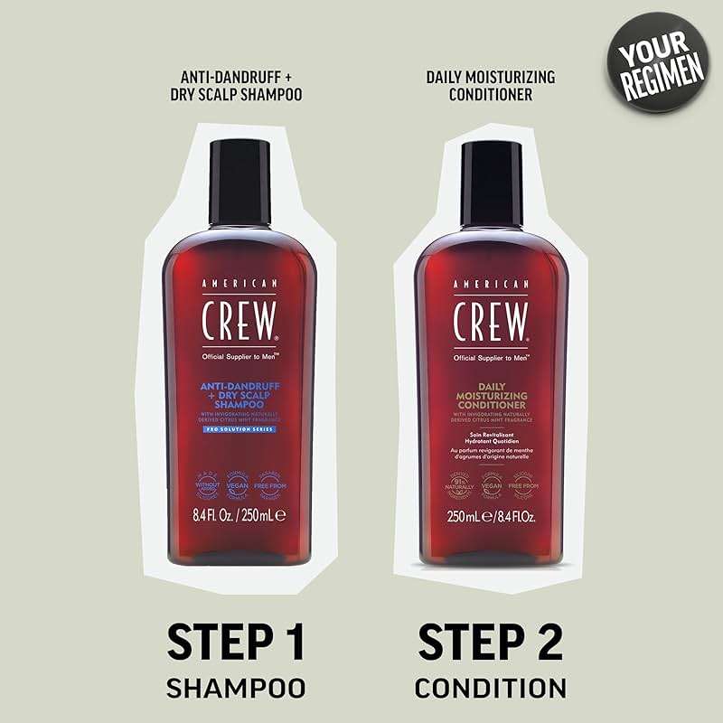 American Crew Anti-Dandruff + Dry Scalp Shampoo for Men, Vegan Formula, Soothes Itch & Eliminates Flakes, Citrus Mint Scent, 8.4 Fl Oz - Image 6