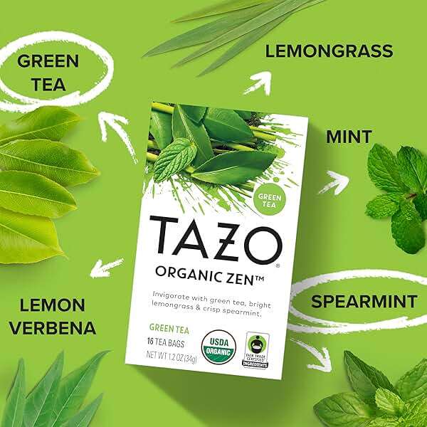 TAZO Organic Zen Green Tea, Green Tea Zen for Health and Wellness, 96 Total Tea Bags (16ct - Pack of 6) - Image 3