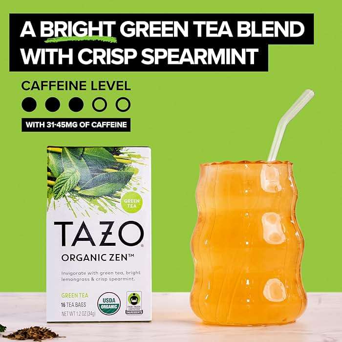 TAZO Organic Zen Green Tea, Green Tea Zen for Health and Wellness, 96 Total Tea Bags (16ct - Pack of 6) - Image 4