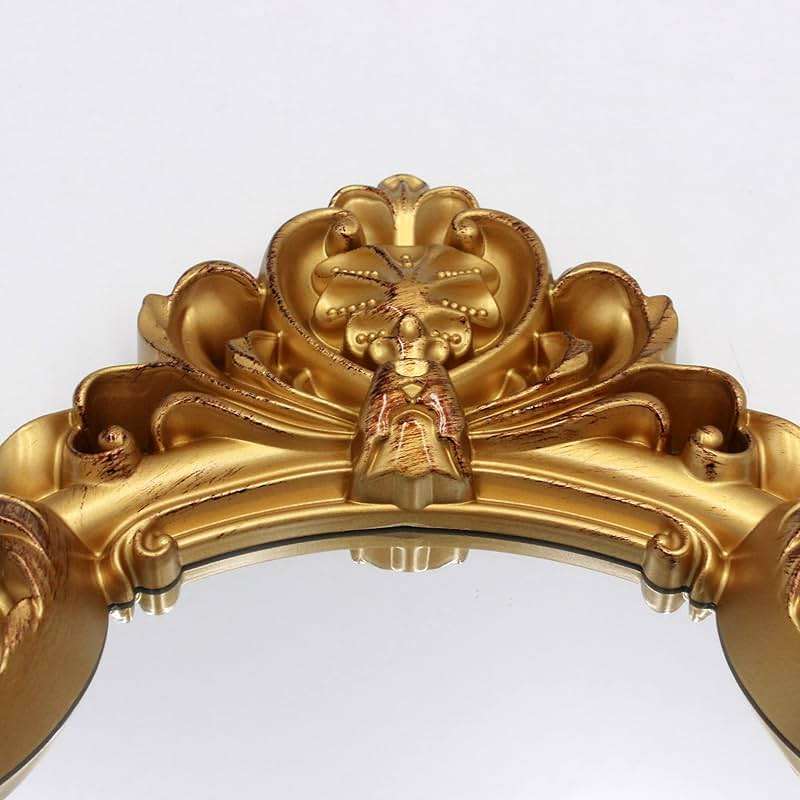 Eaoundm 16.5 x 11 inch Vintage Mirror Antique Mirror Decorative wall Mirror Shield Shape (Brush Gold) - Image 7