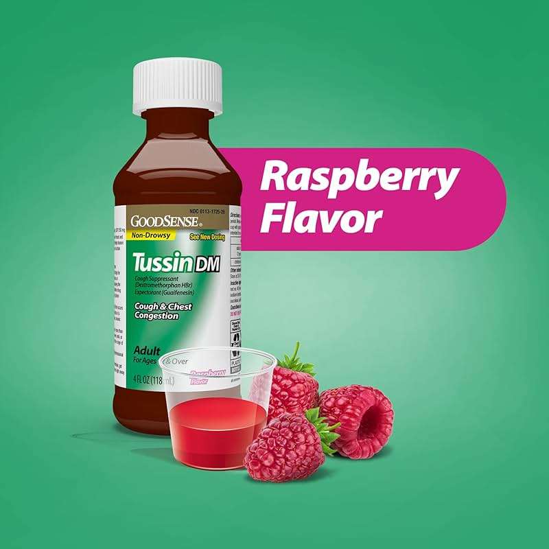 GoodSense Tussin DM, Cough Plus Chest Congestion, Raspberry Flavor - Image 2