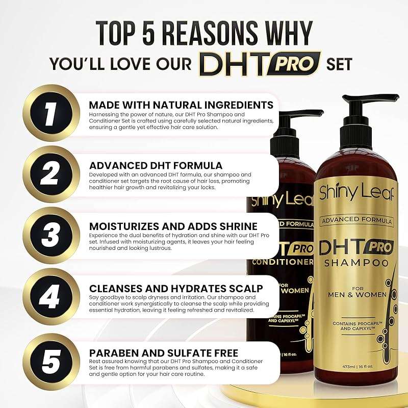DHT Pro Shampoo and Conditioner - Advanced Formula with Procapil and Capixyl, DHT Blockers, Made In USA, Hair Loss Solution for Men and Women, Stimulates Follicles, SupportsThinning Hair - Image 2