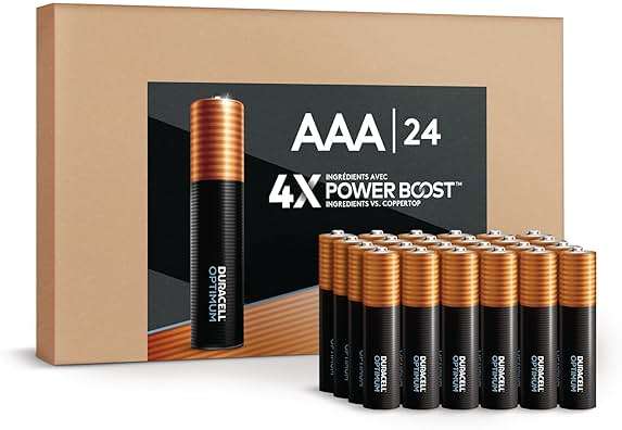 Duracell Optimum AAA Batteries 24 Count with POWER BOOST Ingredients, Re-closable Pack for a Quick, Easy Access and Organized Storage - Image 1