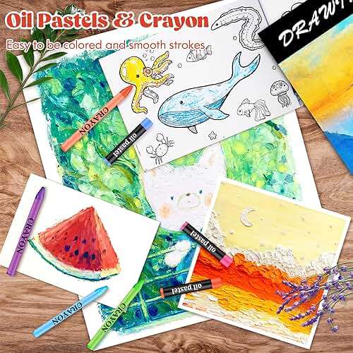 Caliart Art Supplies, 153-Pack Deluxe Art Set in Wooden Case, Crafts Drawing Painting Kits with 2 A4 Sketch Pads, Coloring Book, Birthday Gifts for Teens Girls Boys Kids Adults Artists - Image 7