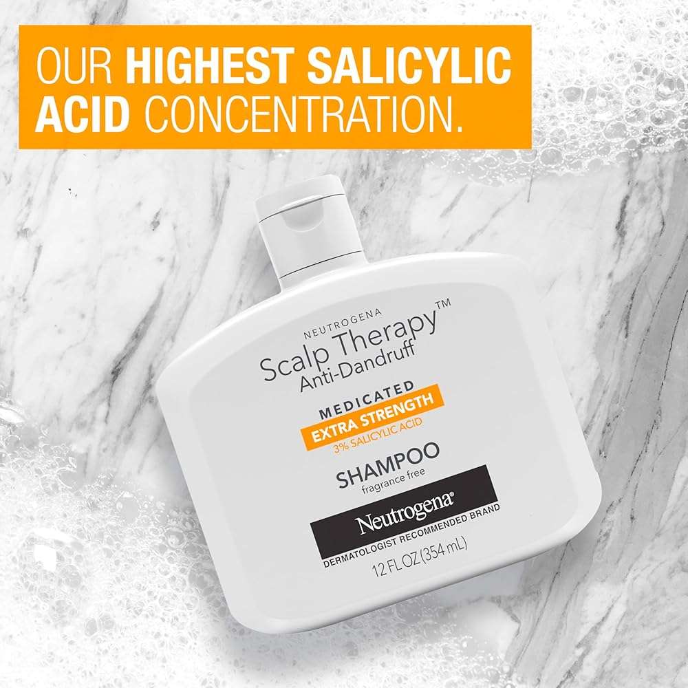 Neutrogena Scalp Therapy Anti-Dandruff Extra Strength Medicated Shampoo with 3% Salicylic Acid, Helps Prevent, Fight, & Control the Recurrence of Dandruff, Fragrance Free, 12 fl. oz - Image 5