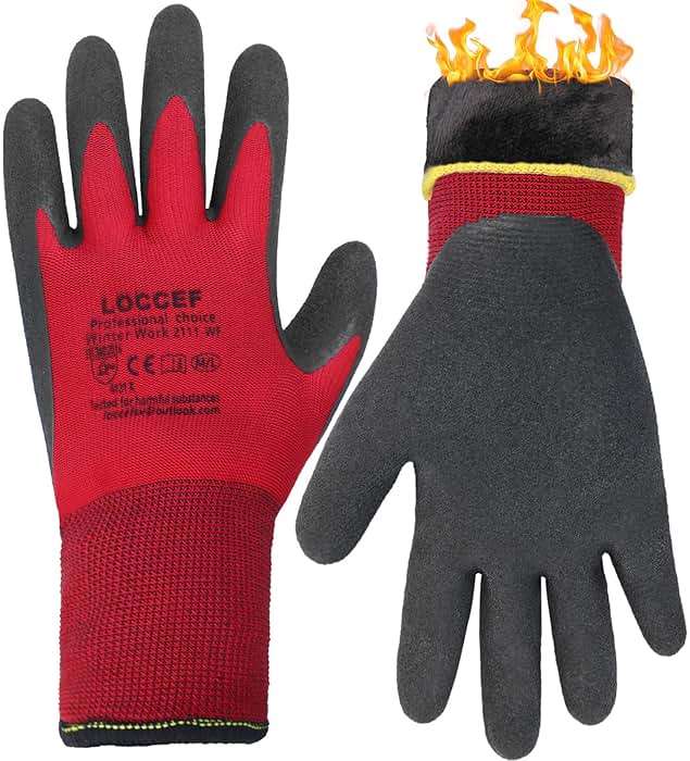 LOCCEF 2 Pairs Winter Work Gloves for Men and Women, Freezer Gloves for Work Below Zero, Thermal Insulated, Super Grip - Image 1
