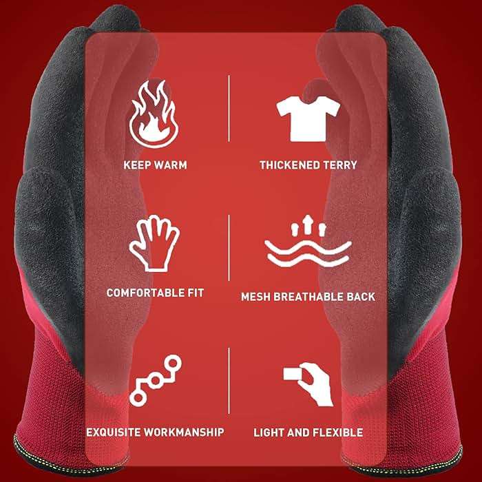 LOCCEF 2 Pairs Winter Work Gloves for Men and Women, Freezer Gloves for Work Below Zero, Thermal Insulated, Super Grip - Image 3