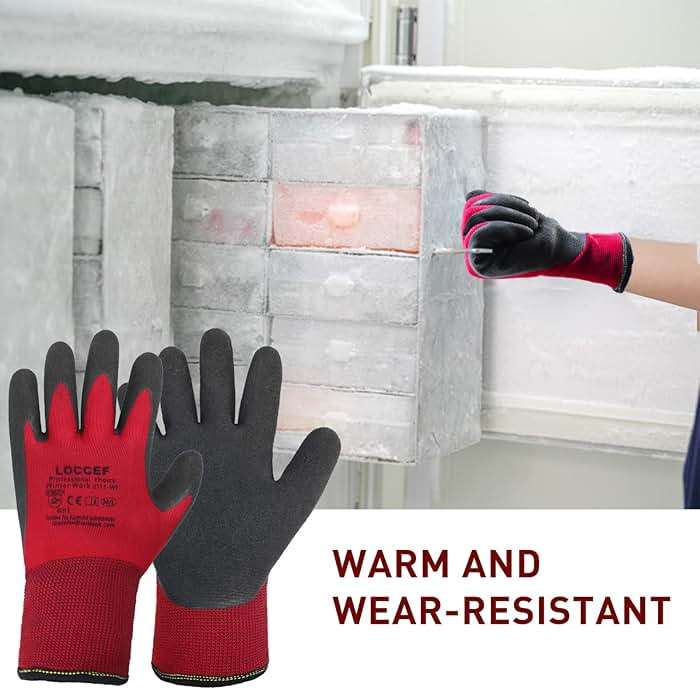 LOCCEF 2 Pairs Winter Work Gloves for Men and Women, Freezer Gloves for Work Below Zero, Thermal Insulated, Super Grip - Image 6