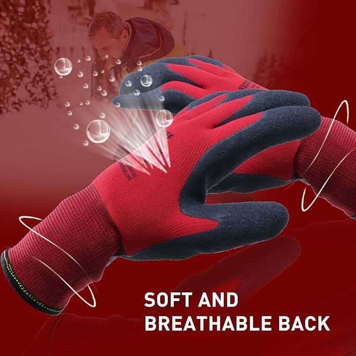LOCCEF 2 Pairs Winter Work Gloves for Men and Women, Freezer Gloves for Work Below Zero, Thermal Insulated, Super Grip - Image 7