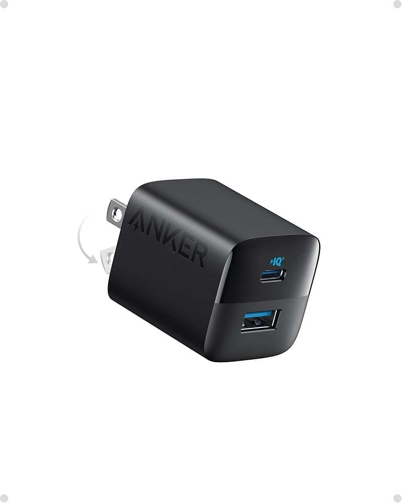Anker USB Charger Block, 33W 2 Port Compact Type C Charger with Foldable Plug for iPhone 17/16 Series, Galaxy, and More (Cable Not Included, Black) - Image 1