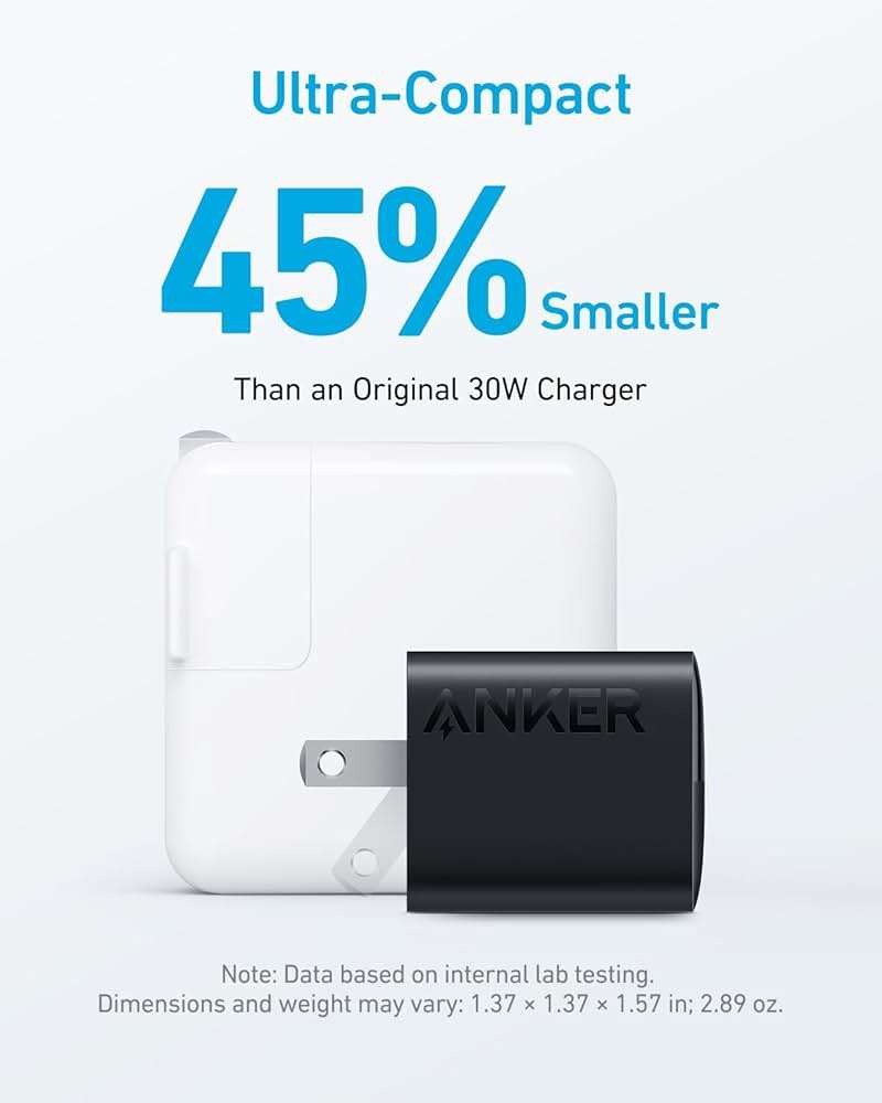 Anker USB Charger Block, 33W 2 Port Compact Type C Charger with Foldable Plug for iPhone 17/16 Series, Galaxy, and More (Cable Not Included, Black) - Image 4