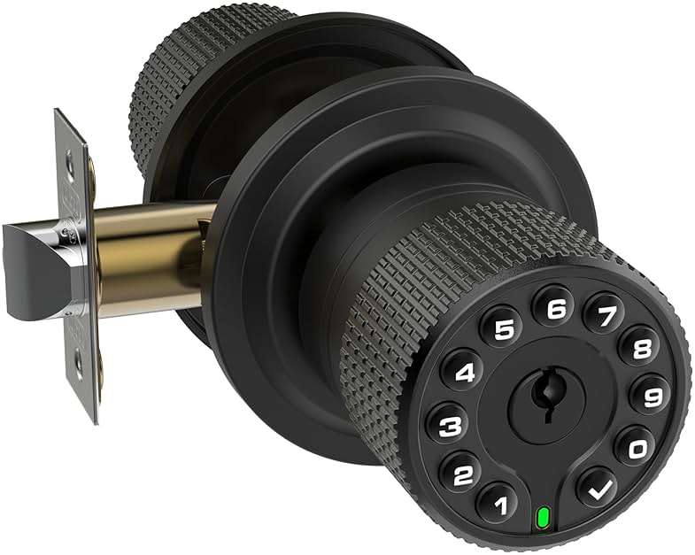 iulock Keypad & Key Smart Door Lock, 50 User Codes, Waterproof, Auto Lock - Matte Black - Image 2