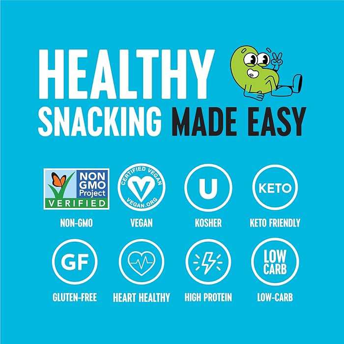 The Only Bean Crunchy Roasted Edamame - Healthy Snacks for Adults and Kids (Variety Pack), Low Carb Keto Snack Food, Vegan Gluten Free High Protein Snacks (11g), Office Snack, 0.9oz 24 pack - Image 3