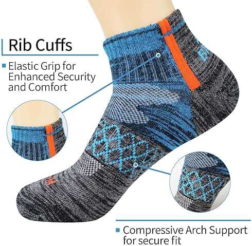 BIOAUM Men's Athletic Socks Size 10-13 - 6 Pairs Cotton Quarter Socks for Running, Workout, Work - Image 2