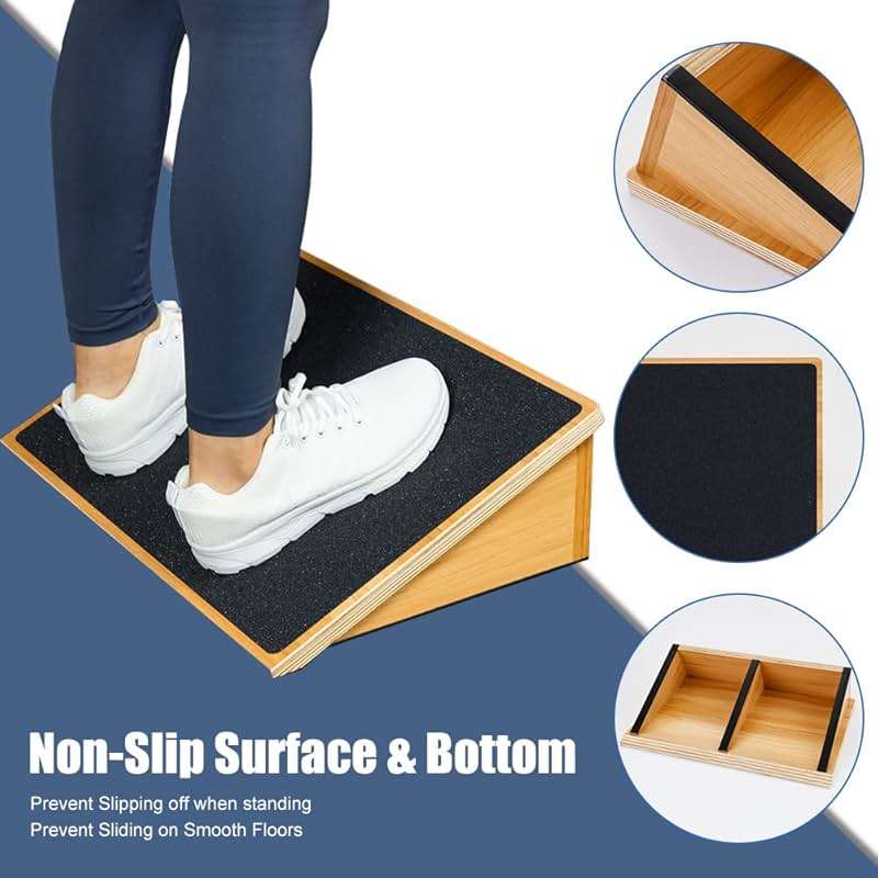 StrongTek Slant Board for Squats & Knee Training, Heavy-Duty Incline Board with Non-Slip Surface, Fixed 25° Wooden Stretch Board, 1000 Lbs Capacity - Image 3