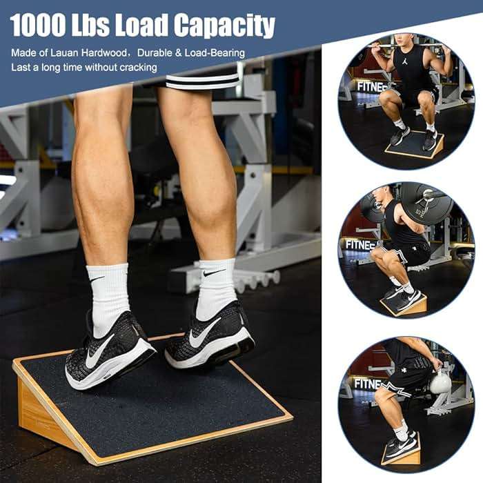StrongTek Slant Board for Squats & Knee Training, Heavy-Duty Incline Board with Non-Slip Surface, Fixed 25° Wooden Stretch Board, 1000 Lbs Capacity - Image 4