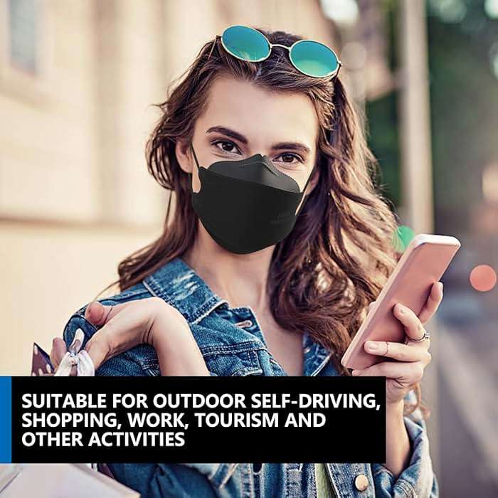 KIMARS KN95 Face Masks 50 Pack, Breathable Comfortable and Disposable KN95 Mask, Black - Image 7