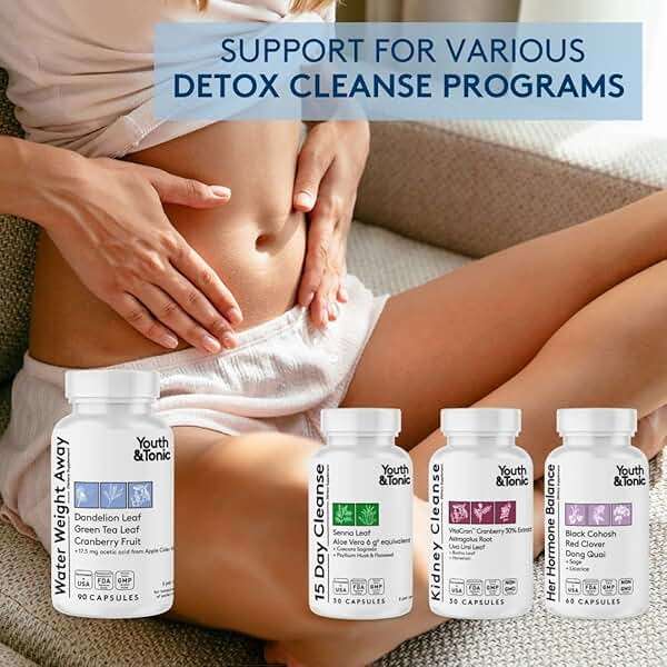 Youth & Tonic Water Pills for Fluid Retention – Water Weight Away Natural Diuretic for Bloat Relief & Fluid Balance, Support for Swollen Legs & Feet with Potassium & Vitamin B6 – 90 Pills - Image 5