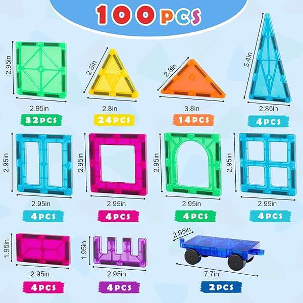 Gemmicc 100 PCS Magnetic Tiles with 2 Cars, STEM Approved Educational Magnet BuildingToys, Magnet Puzzles Stacking Blocks for Boys Girls - Image 3