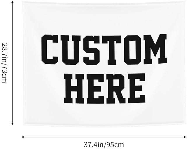 Custom Tapestry Personalized Image Text Custom Wall Tapestry Wedding Funny Backdrop 37''W X 29''L Tapestries, White,Dormitory - Image 2