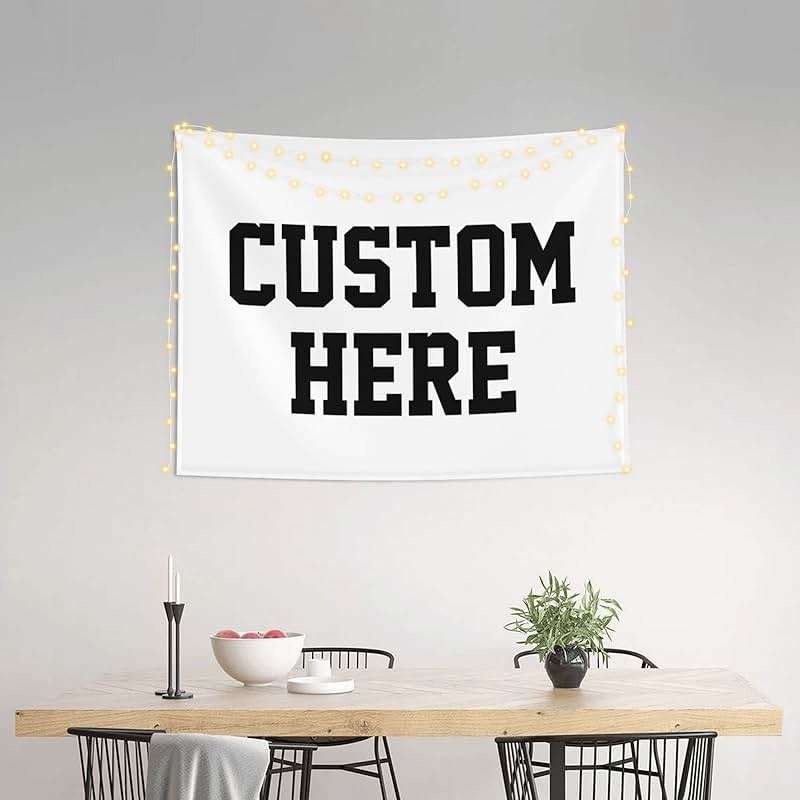 Custom Tapestry Personalized Image Text Custom Wall Tapestry Wedding Funny Backdrop 37''W X 29''L Tapestries, White,Dormitory - Image 5