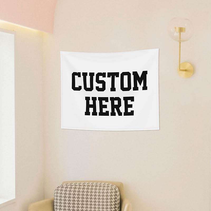 Custom Tapestry Personalized Image Text Custom Wall Tapestry Wedding Funny Backdrop 37''W X 29''L Tapestries, White,Dormitory - Image 6