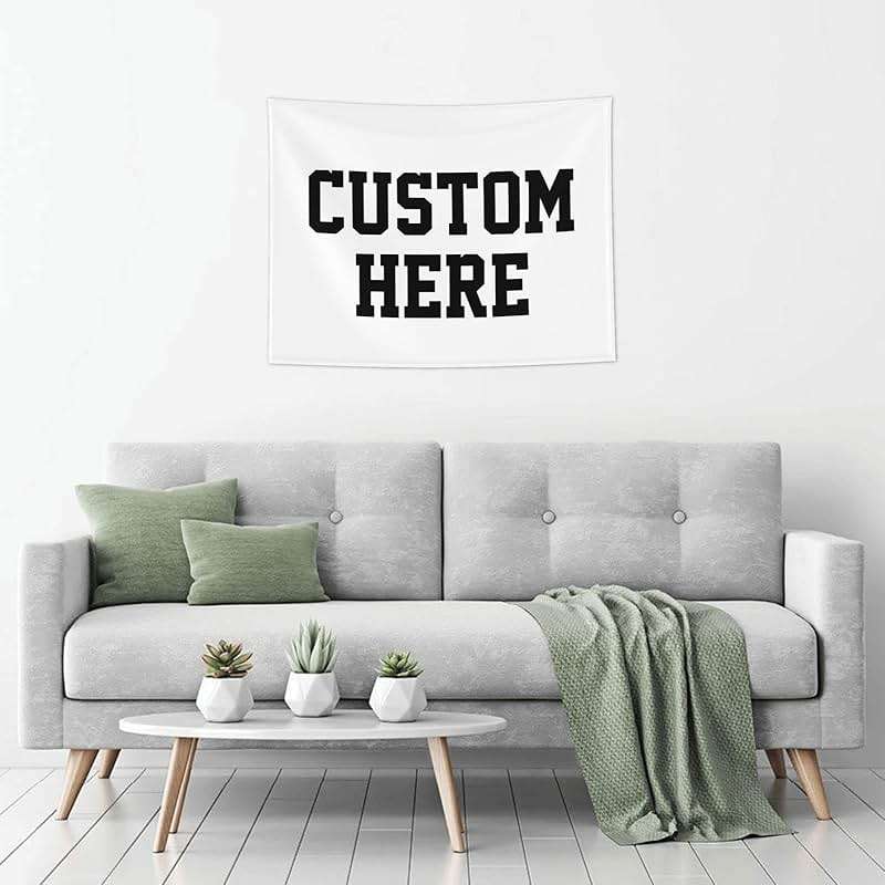 Custom Tapestry Personalized Image Text Custom Wall Tapestry Wedding Funny Backdrop 37''W X 29''L Tapestries, White,Dormitory - Image 8