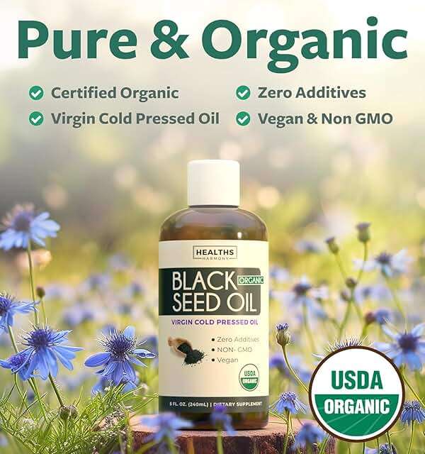 USDA Organic Black Cumin Seed Oil Liquid (8 fl oz) Premium Cold-Pressed Nigella Sativa Producing Pure - Antioxidant Supplement - Vegan, Gluten-Free, & Non-GMO (No Pills or Capsules) - Image 3